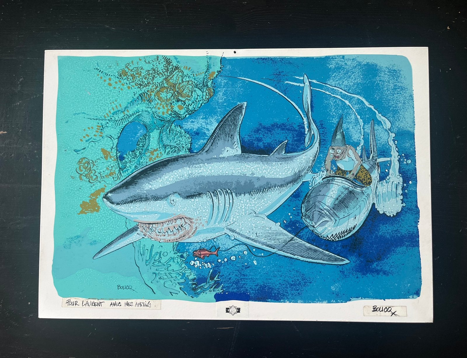 Serigraphie sur métal 50/35 cm François Boucq, Enlèvement ou Envoi, Sérigraphie
