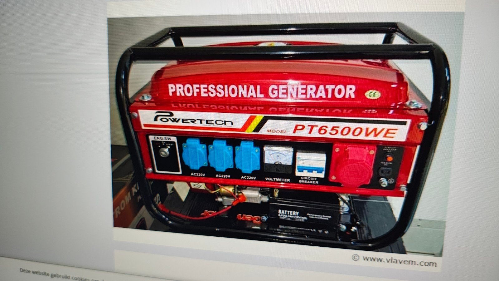 Generator Powertech pt6500ws, Enlèvement, Moins de 5 kVA, Essence, Réduction de bruit