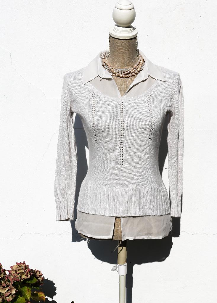 Pull chemisier gris perle - S/M - Nougat London, Taille 38/40 (M), Gris, Enlèvement ou Envoi, Comme neuf