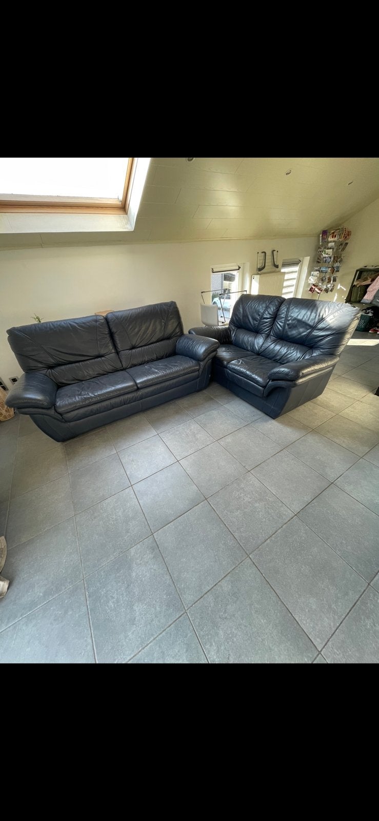 Divan cuir, Maison & Meubles, Enlèvement, Comme neuf, Cuir