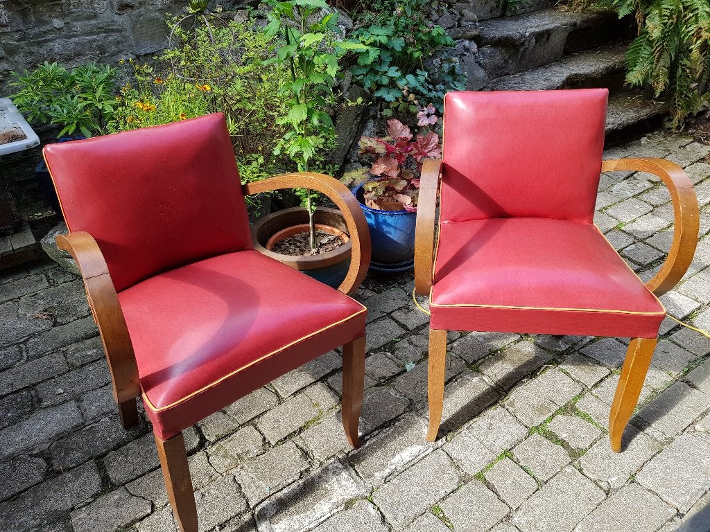 Paire de fauteuils vintage "bridge", Enlèvement, Utilisé, Moins de 50 cm, Modèle "bridge" des années 50