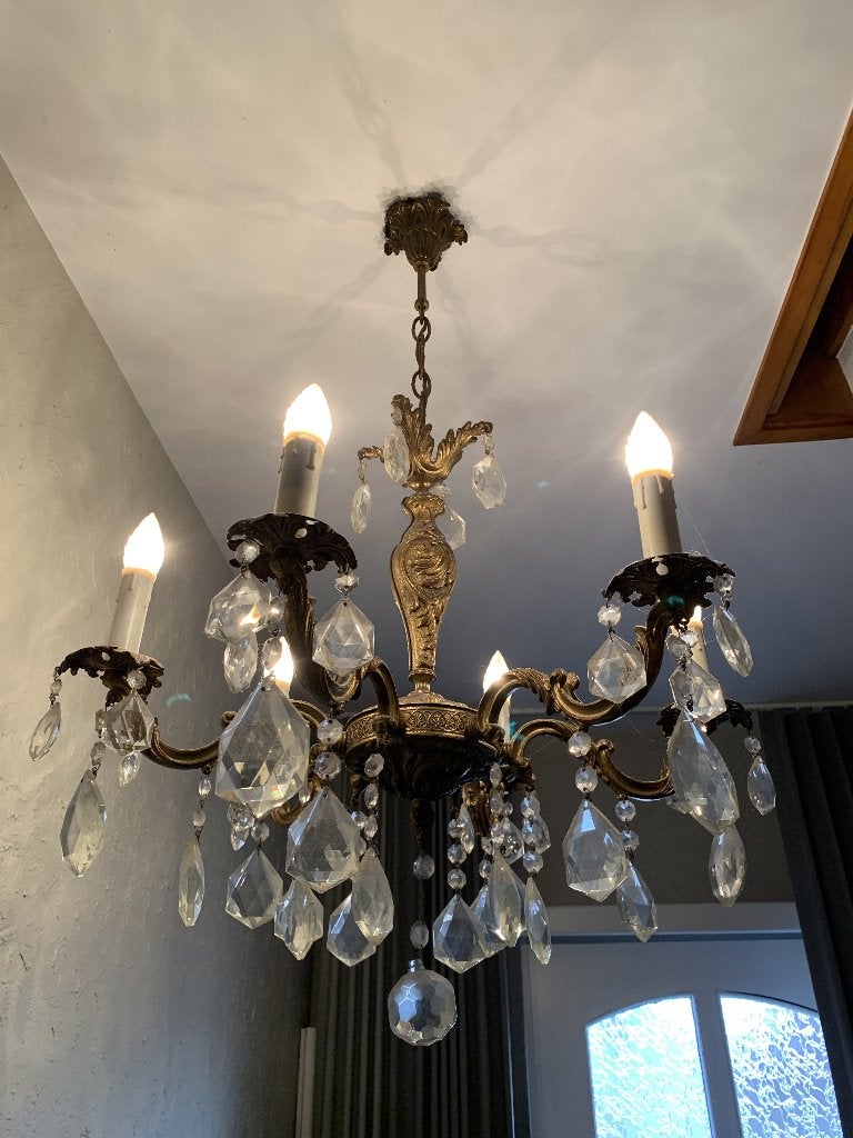 antieke luchter, Huis en Inrichting, Lampen | Kroonluchters, Ophalen, Gebruikt