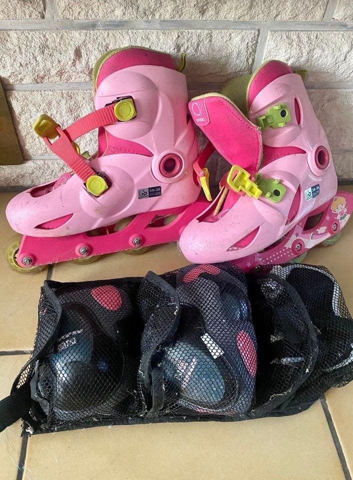 Roze inline skates - maat 34 - 36, Sport en Fitness, Skeelers, Ophalen, Dames, Inline skates 4 wielen, Verstelbaar