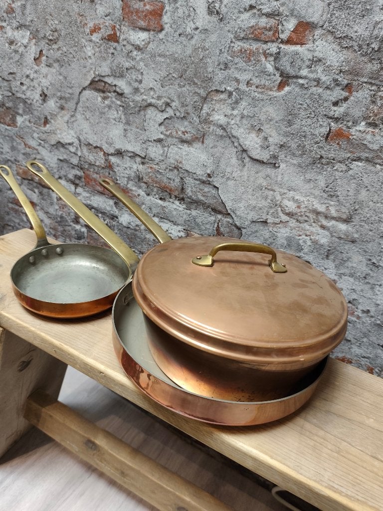 Vintage Koperen pannen alfa Brussels, Ophalen, Koper