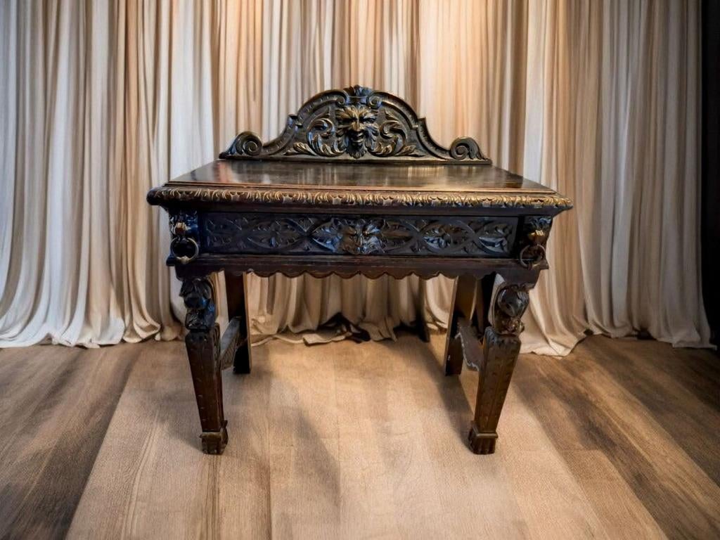 Een historiserende geëboniseerd houten wandconsole, 1880, Antiek en Kunst, Ophalen