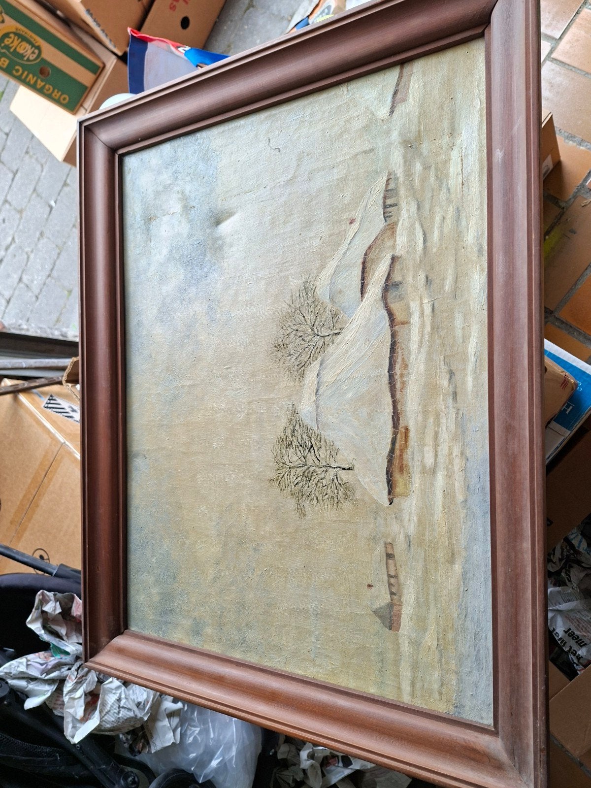 winterlandschap, Comme neuf, 67 cm, Enlèvement, Marron