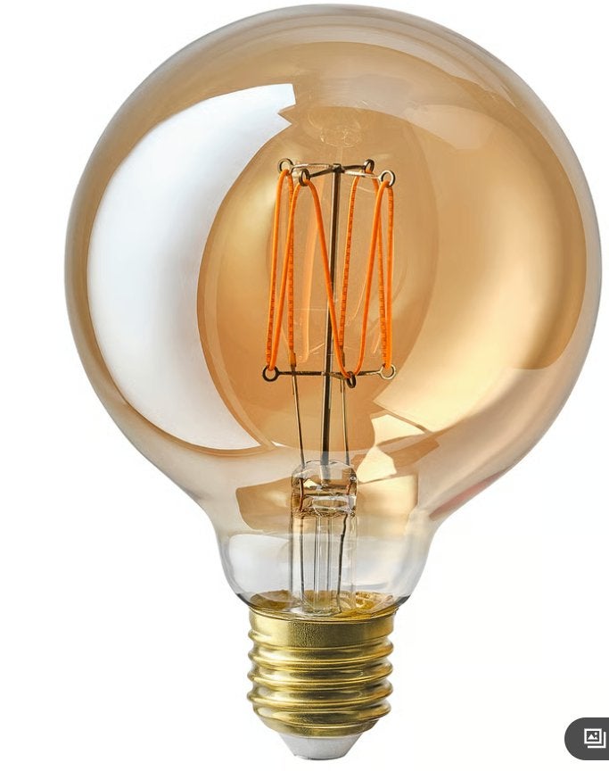 Ampoule LED E27 150 lumen, globe en verre brun, 95 mm, Enlèvement, Comme neuf, Ampoule LED
