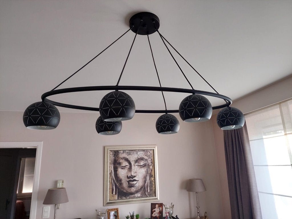 Lamp, Huis en Inrichting, Ophalen, Zwart, Gebruikt, Plafondlamp