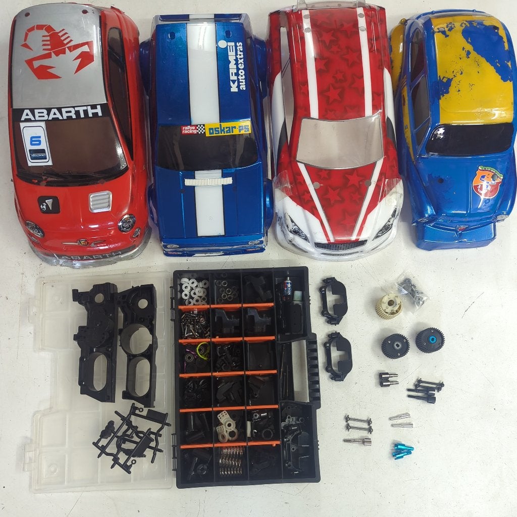Tamiya M-05 kappen gebruikt + onderdelen waarvan veel nieuw, Ophalen of Verzenden, Gebruikt, Schaal 1:10, Onderdeel