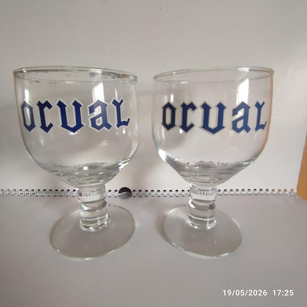 2 oude ORVAL-glazen., Verzamelen, Ophalen, Gebruikt, Bierglas