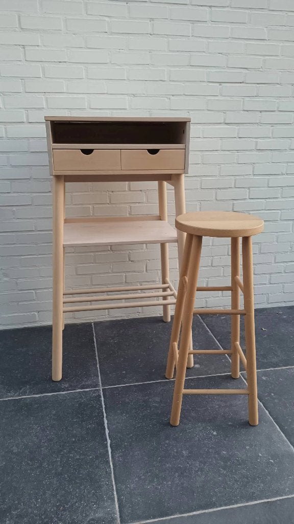 Ikea KNOTTEN standing desk, Ophalen, Scandinavisch, Hout, Bruin