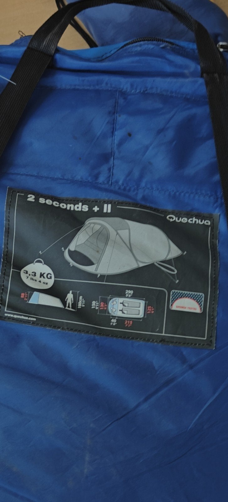 QUECHUA Pop-up kampeertent 2 pers 2 Seconds blauw, Caravans en Kamperen, Tenten, Ophalen