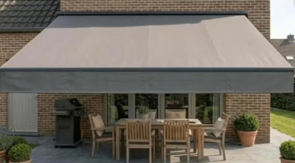 zonneluifel 3,95 m x 3,00 m, Tuin en Terras, Zonneschermen, Ophalen, Gebruikt, Elektrisch