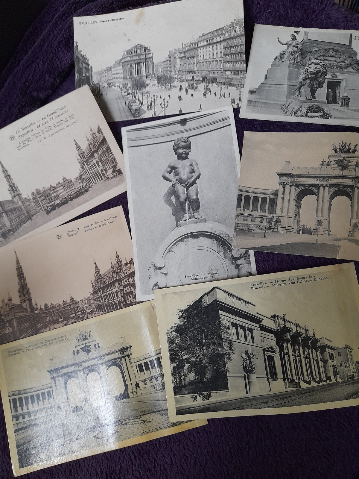 Brussel - Gezichten op Brussel - Set van 8 ansichtkaarten, Ophalen of Verzenden, 1920 tot 1940, Brussel (Gewest)
