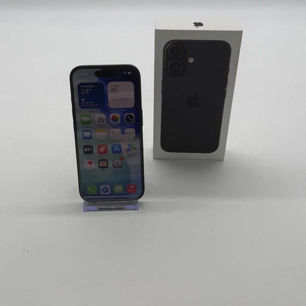 Apple iPhone 16 - 128GB - Zwart | Zo goed als nieuw, 128 GB, Enlèvement ou Envoi, IPhone 16, Comme neuf