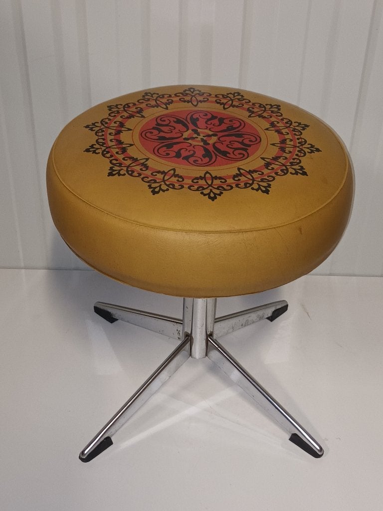 Tabouret vintage avec pied en étoile, Collections, Enlèvement ou Envoi