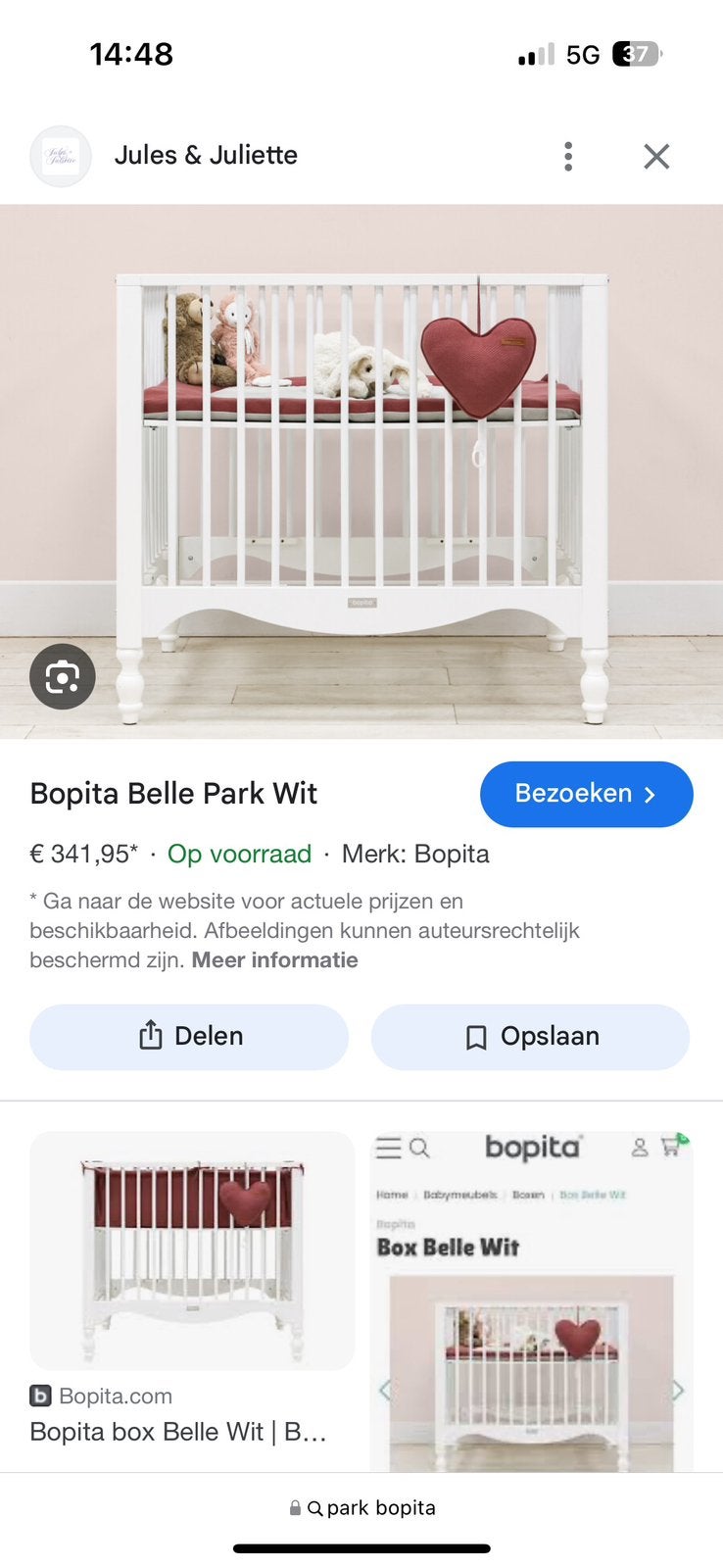Park bopita Belle, Ophalen, Zo goed als nieuw