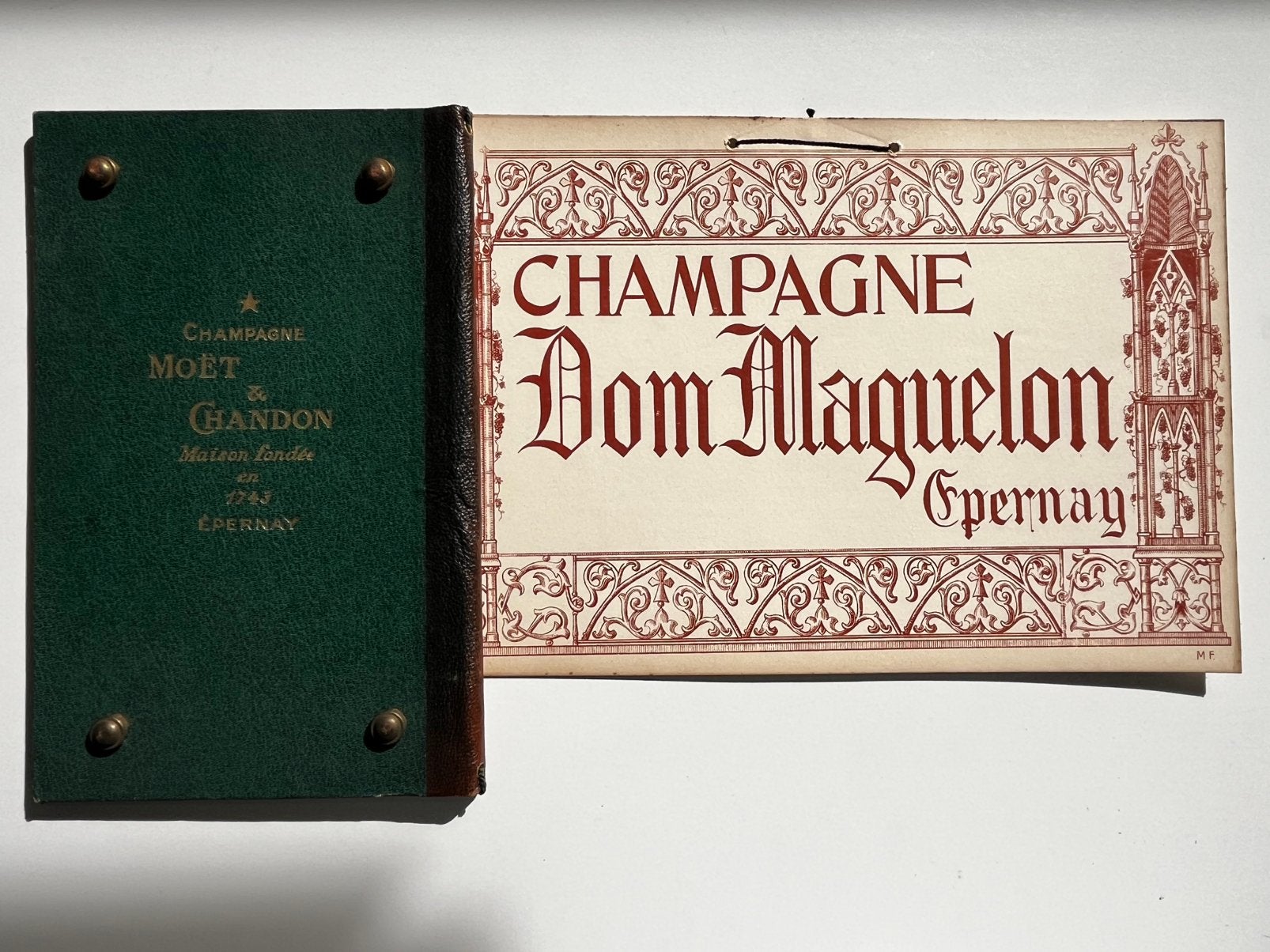 Origineel ca1900 reclamebord Champagne Dom Maquelon Épernay, Ophalen of Verzenden, Zo goed als nieuw, Frankrijk, Champagne