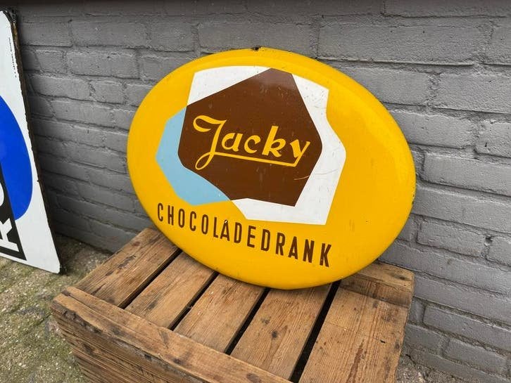 Vintage Jacky Chocoladedrank Reclamebord, Verzamelen