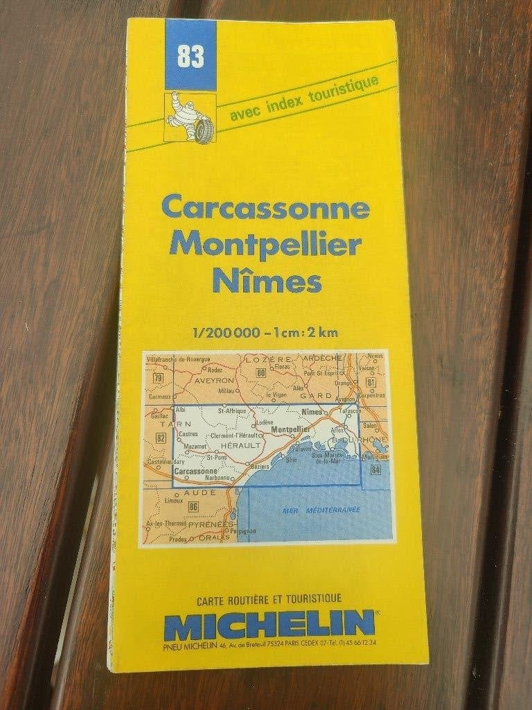 Wegenkaart Carcassonne - Montpellier - Nîmes, Enlèvement ou Envoi