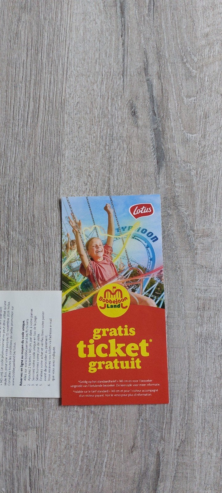 1+1 gratis voor bobbejaanland., Tickets en Kaartjes, Twee personen, Kortingskaart