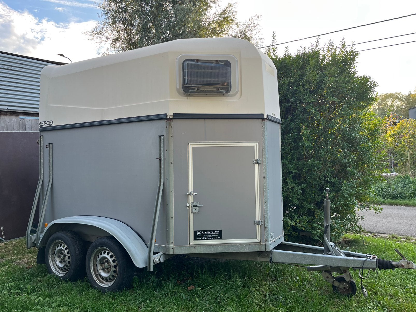 2 paardstrailer, Enlèvement, Utilisé, Bois, Remorque 2 chevaux