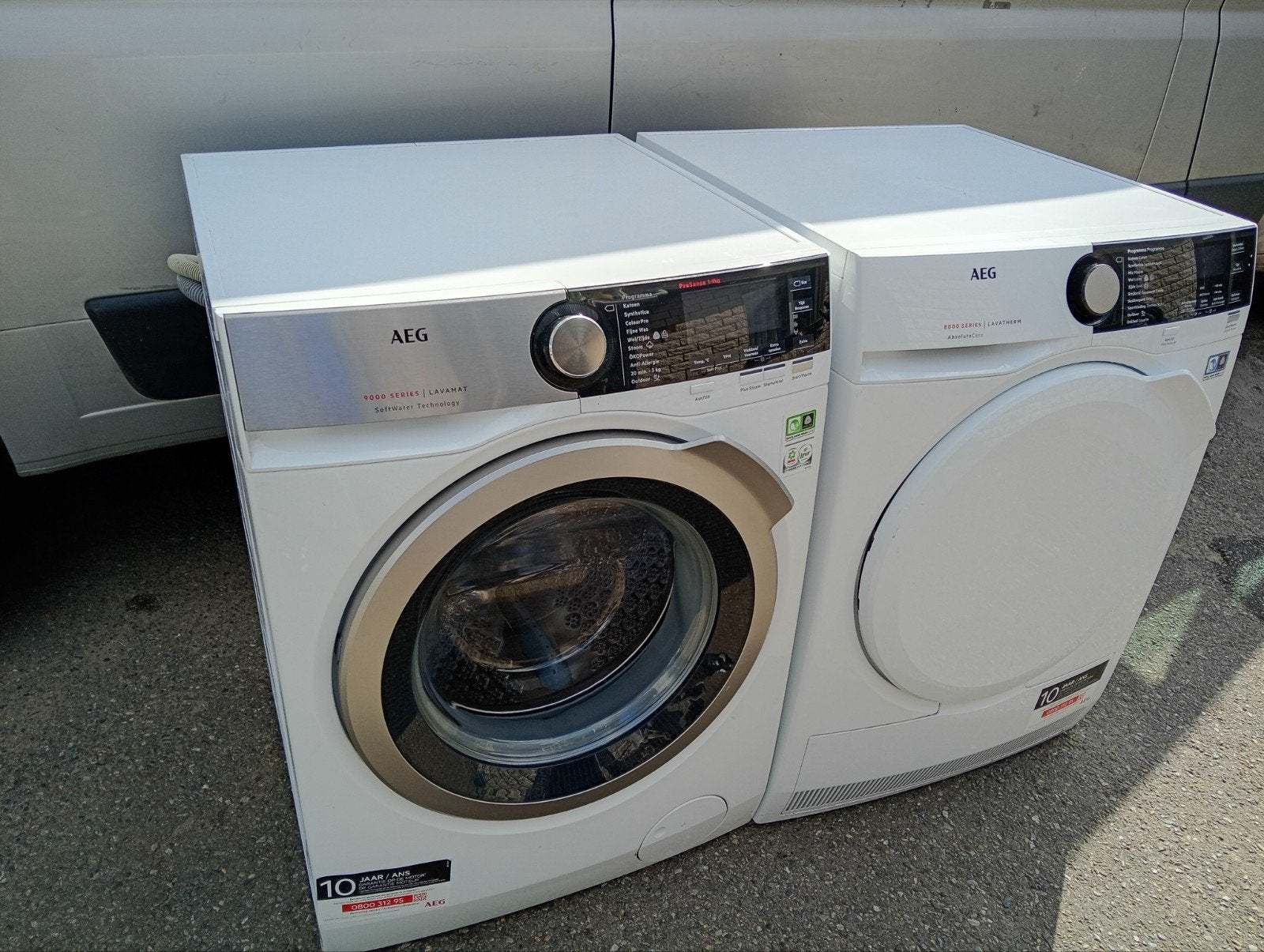 set wasmachine droogkast a+++ 9kg aeg pro lvrng mglijk 449e, Ophalen of Verzenden