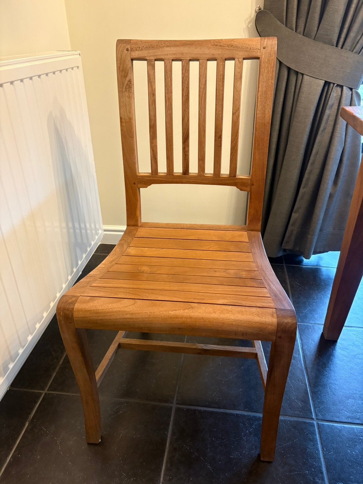 Eettafel teak met 4 stoelen, Huis en Inrichting, Ophalen, Gebruikt, Landelijk, 4 tot 6 stoelen