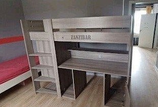 Lit mezzanine avec bureau et rangements intégrés, Enlèvement, Utilisé, Lit mezzanine