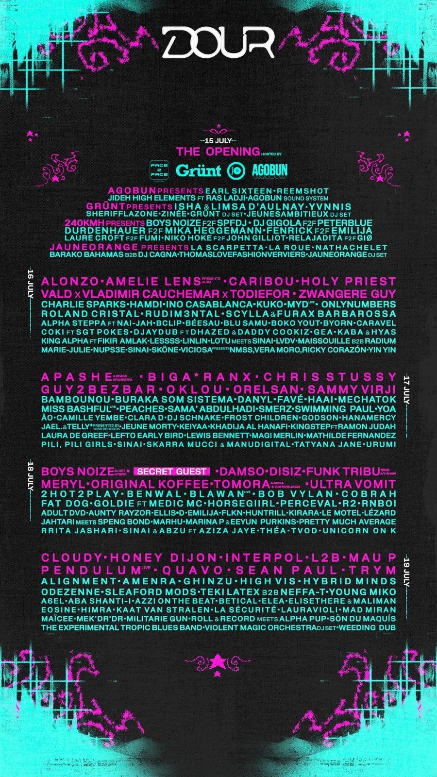 2 pass 5 jours Dour Festival, Tickets & Billets