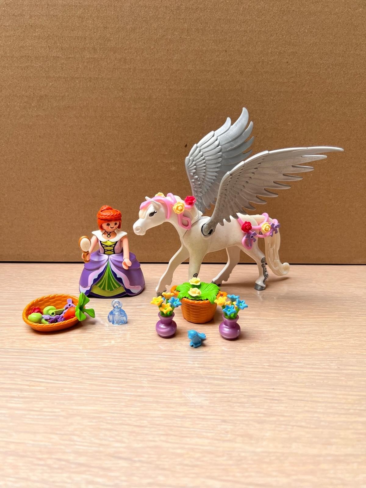 Playmobil 5144, Pegasus met Prinses., Complete set, Ophalen of Verzenden, Zo goed als nieuw, Figuren