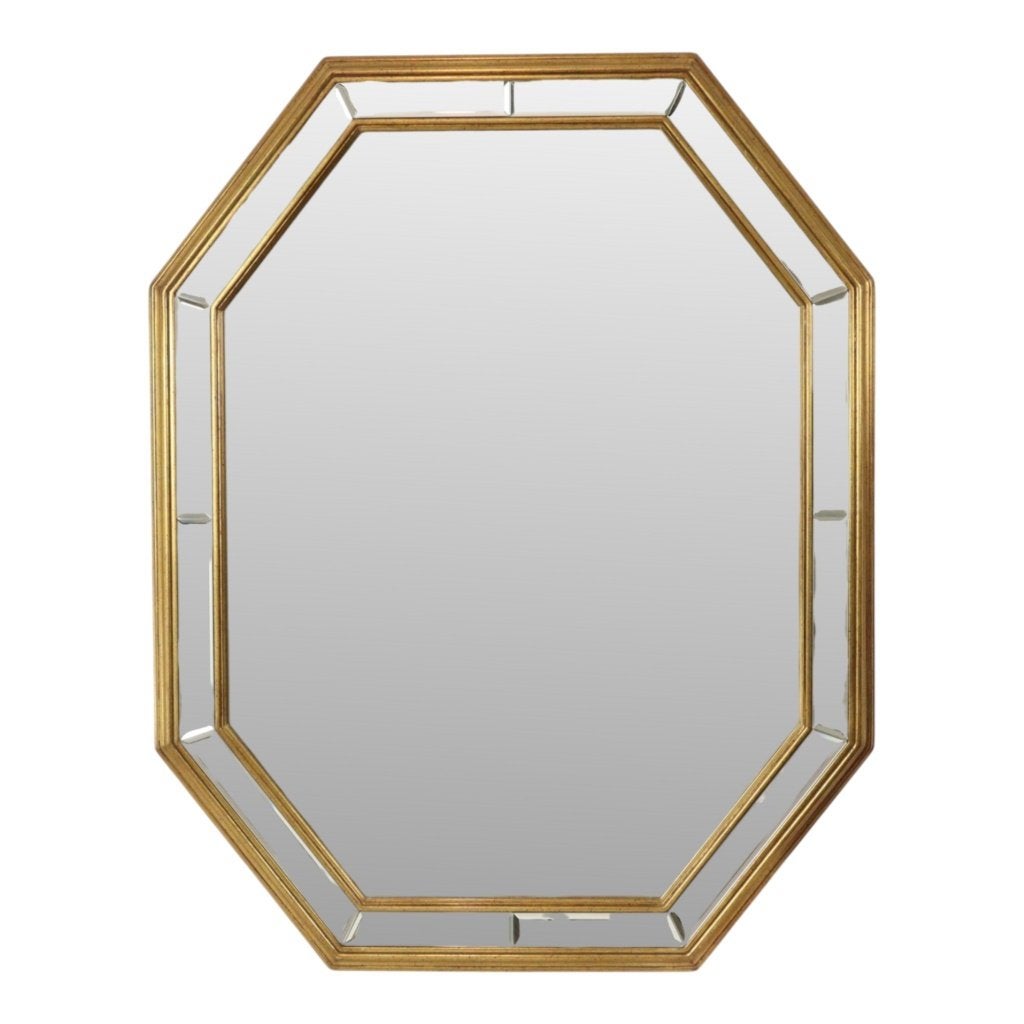 Grote Achthoekige Deknudt Spiegel Hollywood Regency Stijl, Huis en Inrichting, Ophalen, Gebruikt, Nvt, Minder dan 100 cm