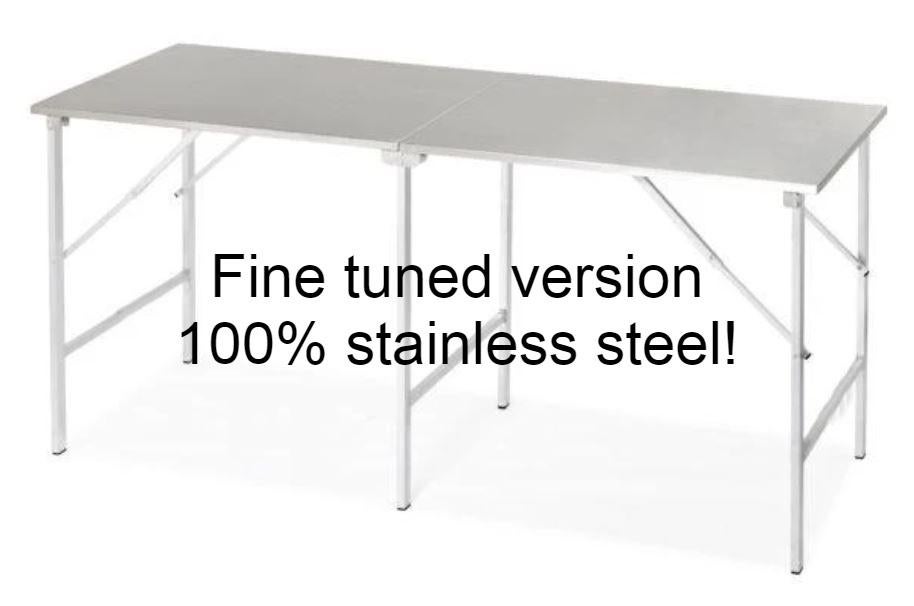 Inox tafel opklapbaar 2m, Ophalen of Verzenden, Nieuw in verpakking, Inox Meubilair
