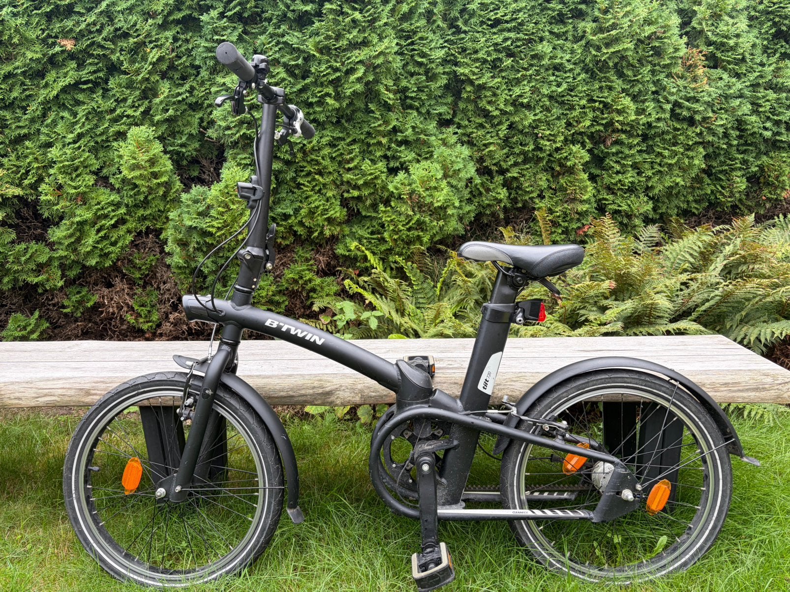 Plooifiets Btwin tilt720 zwart riemaandrijving, Autres marques, Vitesses, 18 à 20 pouces, Comme neuf