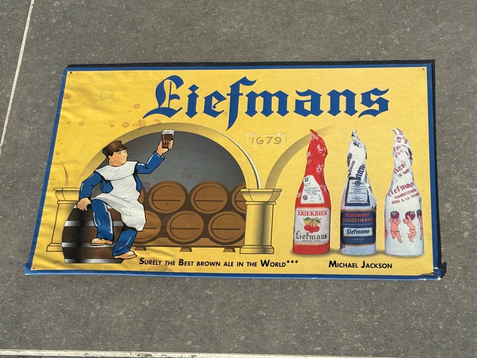 Panneau publicitaire Liefmans à vendre, Collections, Enlèvement ou Envoi, Comme neuf, Panneau publicitaire