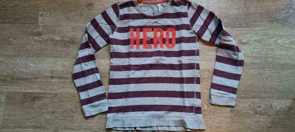 grijze trui met tekst HERO van Hema maat 158 - 164, Kinderen en Baby's, Kinderkleding | Maat 158, Trui of Vest, Ophalen of Verzenden