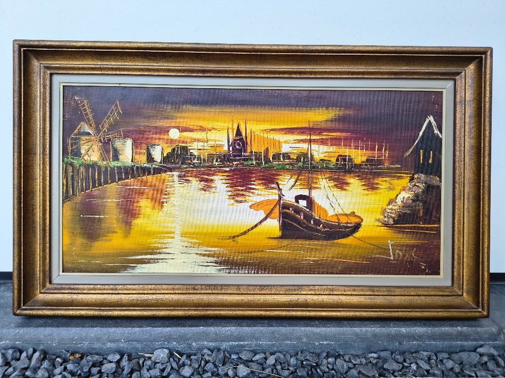 Belle peinture à l'huile encadrée par Martin Douven, Enlèvement, Signé, Toile