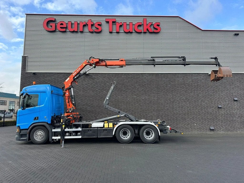 Scania R580 V8 6X4 HAAKARM + ATLAS AK 172.3E KRAAN/KRAN/CRAN, Euro 6, Scania, Blauw, Diesel