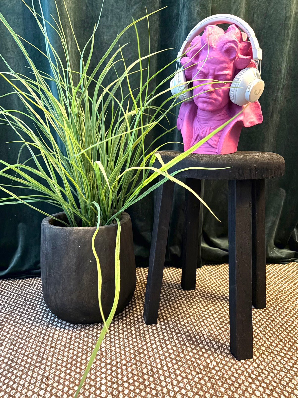 Tabouret et pot de fleurs en bois, Maison & Meubles, Tabourets, Comme neuf, Enlèvement