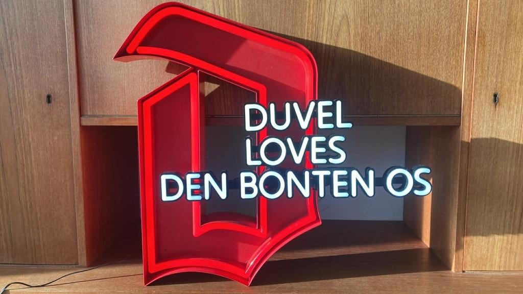 Enseigne au néon LED Duvel — Pièce de collection, Collections, Marques de bière, Neuf, Autres types, Duvel, Envoi