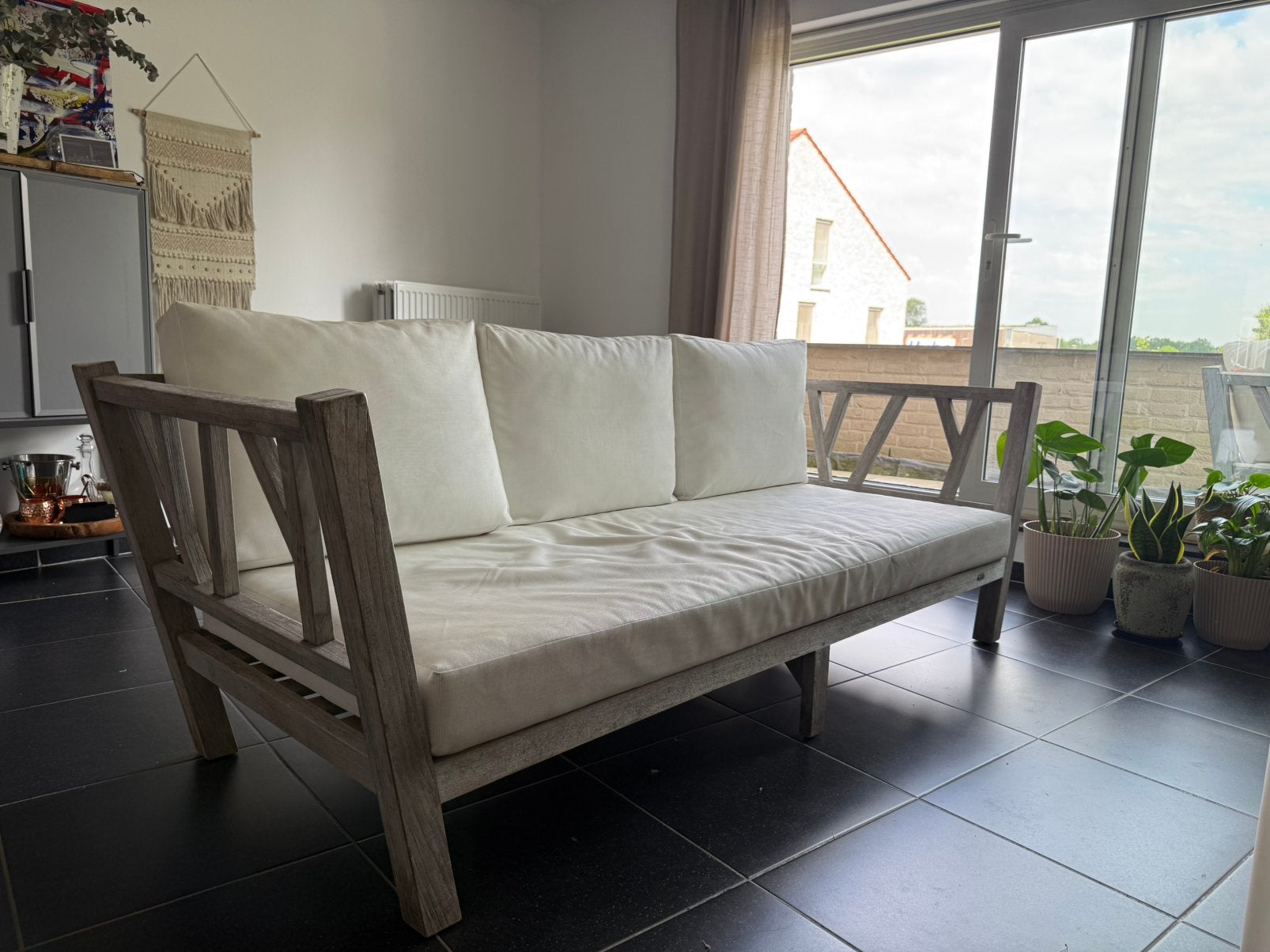 Teak tuinbanken, Tuin en Terras, Tuinbanken, Ophalen, Zo goed als nieuw