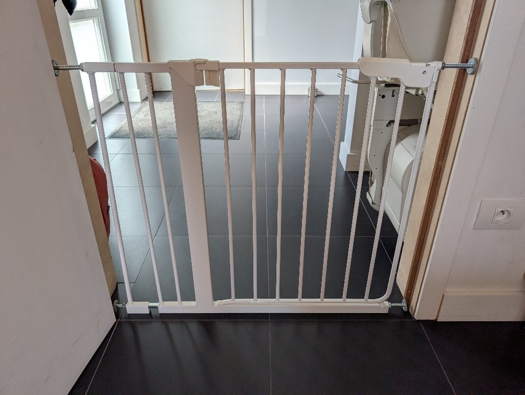 Deurhek Premier Baby Dan 73-80/93 (met verlengstuk), Kinderen en Baby's, Ophalen, Zo goed als nieuw, Klemhekje, Metaal of IJzer