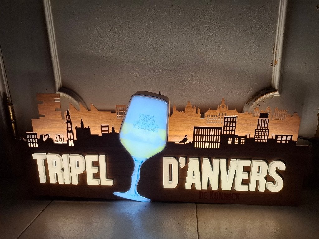 Enseigne lumineuse Tripel d'Anvers, Collections, Enlèvement ou Envoi, Neuf, Table lumineuse ou lampe (néon)