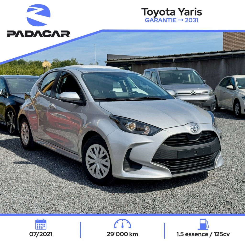 Toyota Yaris 1.5 essence - Caméra/CarPlay - Garantie -> 2031, Autos, Argent ou Gris, Achat, Euro 6, Entreprise