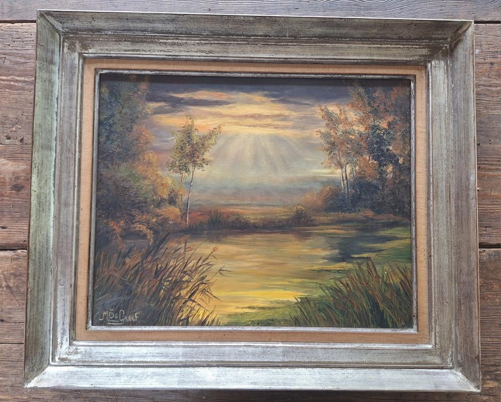 Klassiek schilderij M. De Greef, Antiek en Kunst, Ophalen of Verzenden