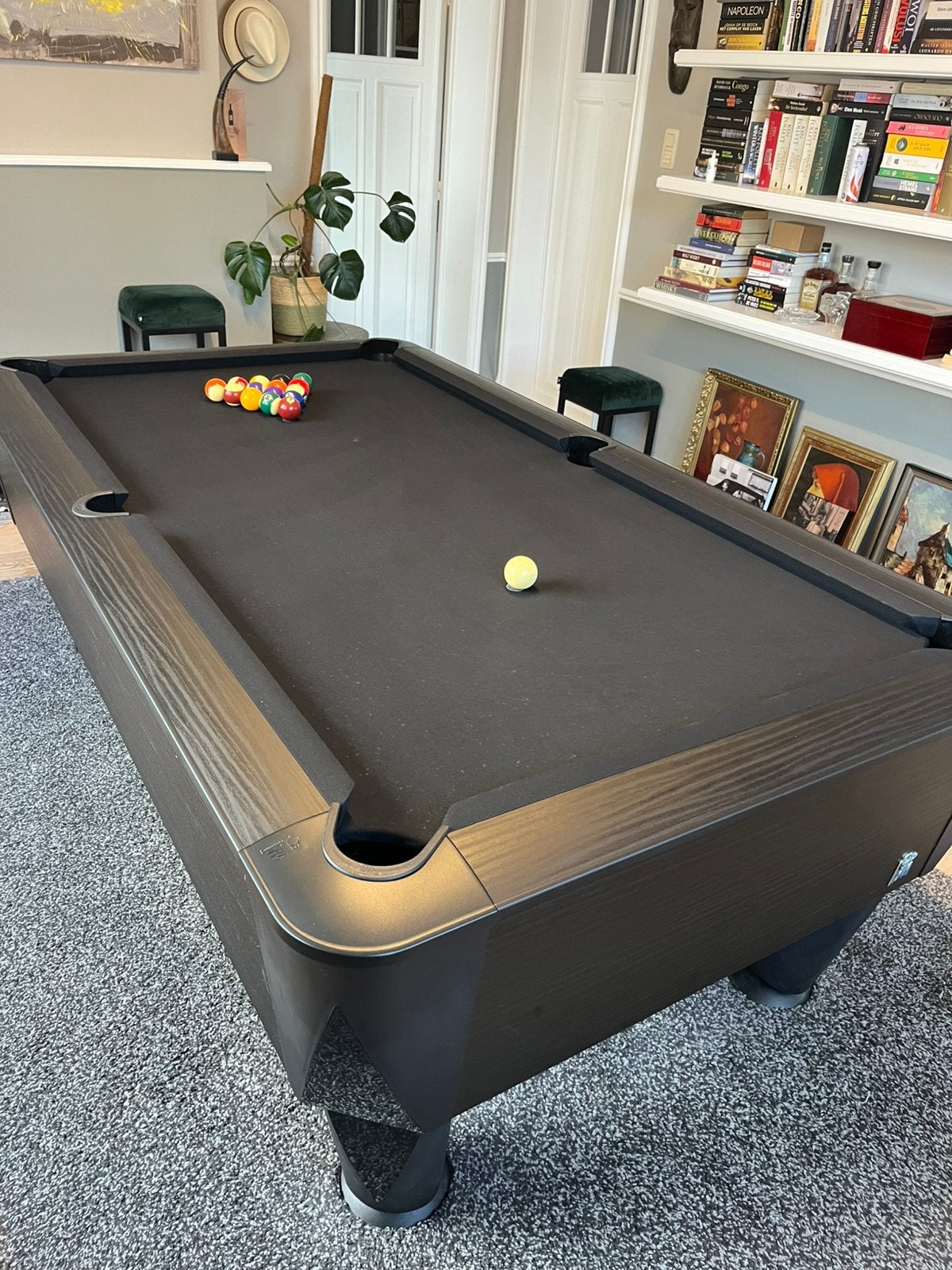 7 Ft Pool Biljart - perfecte staat - full black - SAM, Sport en Fitness, Ophalen, Zo goed als nieuw