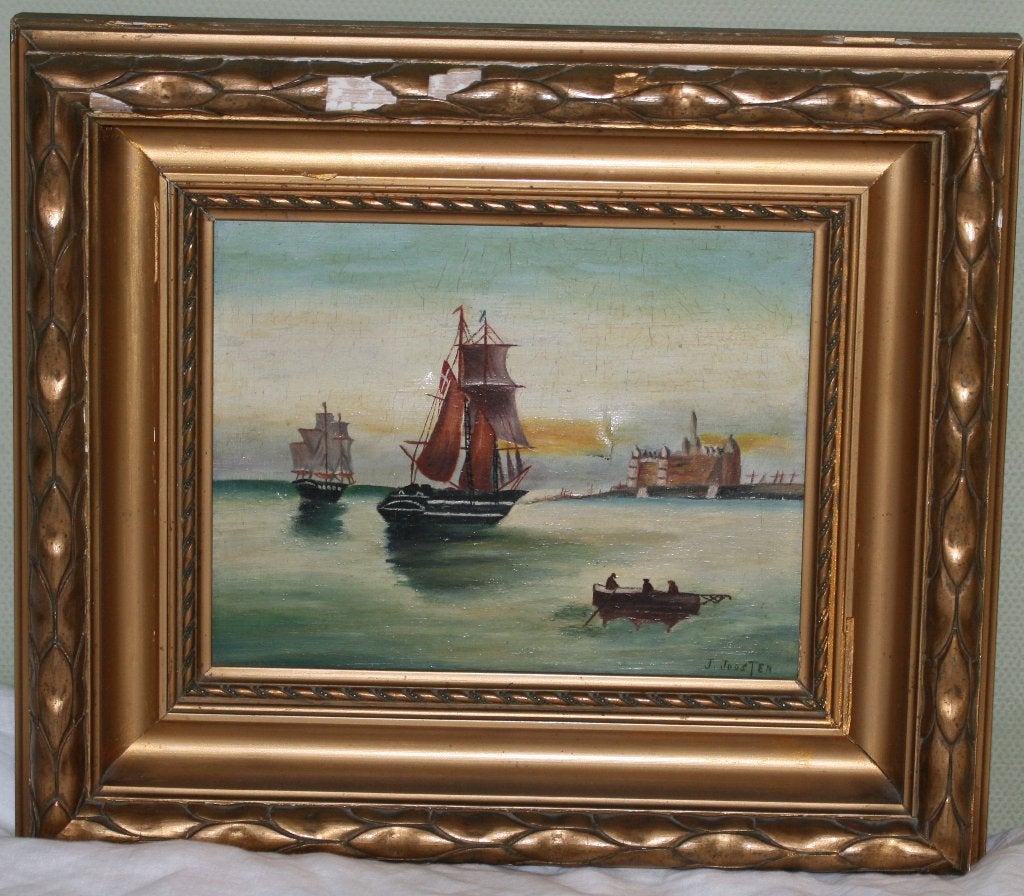 J. Joosten - Schilderij olie op doek, gesigneerd, Antiquités & Art, Art | Peinture | Classique, Enlèvement ou Envoi, Peinture à l'huile