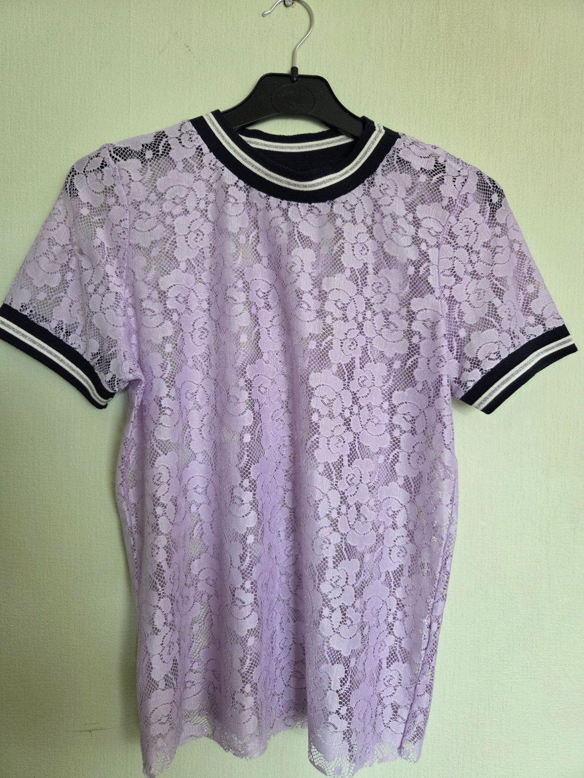 Kanten top van Pigalle by Only, lila, maat S, Kleding | Dames, Paars, Pigalle, Ophalen of Verzenden, Korte mouw