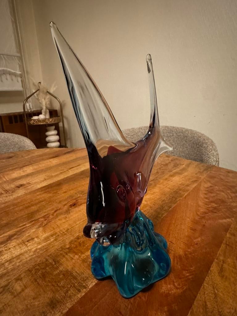Vintage Murano stijl glazen vis – handgeblazen kunstglas, Enlèvement