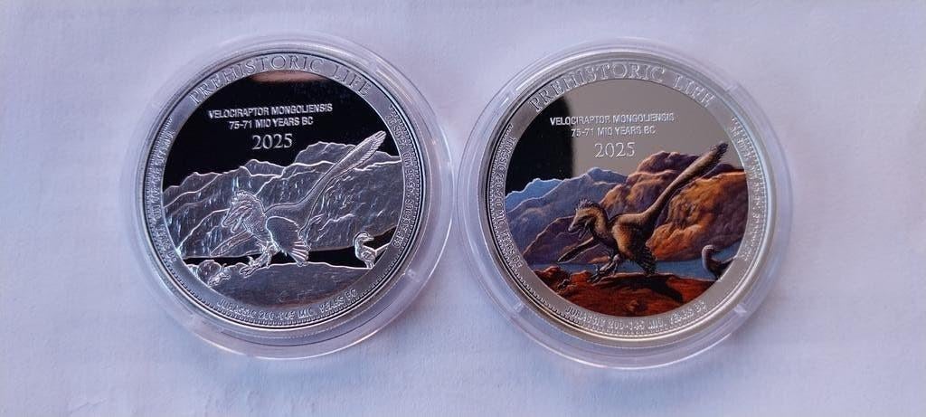 2x 1 oz zilver prehistoric life 2025, Ophalen of Verzenden, Zilver